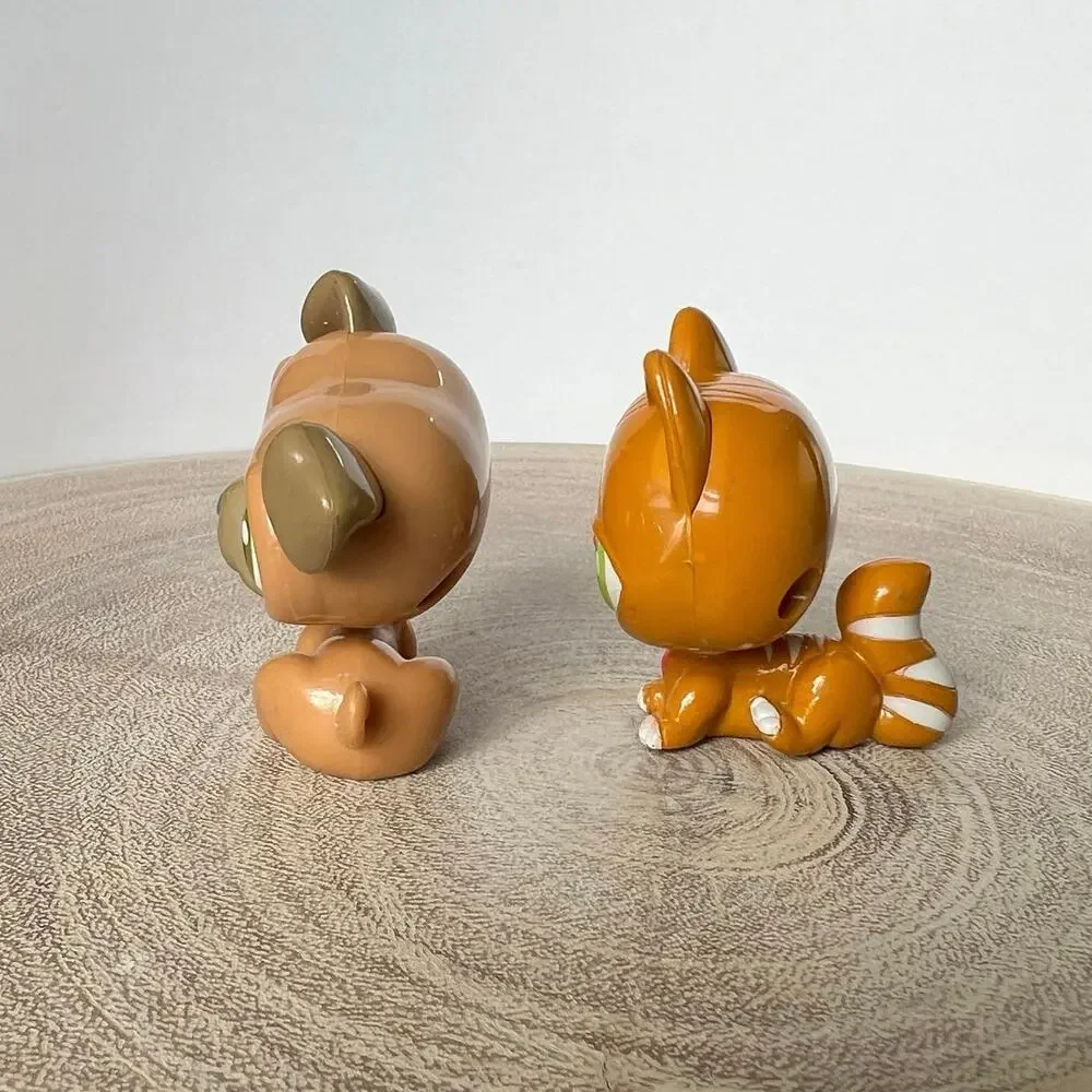 Littlest Pet Shop LPS Pug Dog & Cat Bobblehead Figures DecoPac 2007 Cake Topper